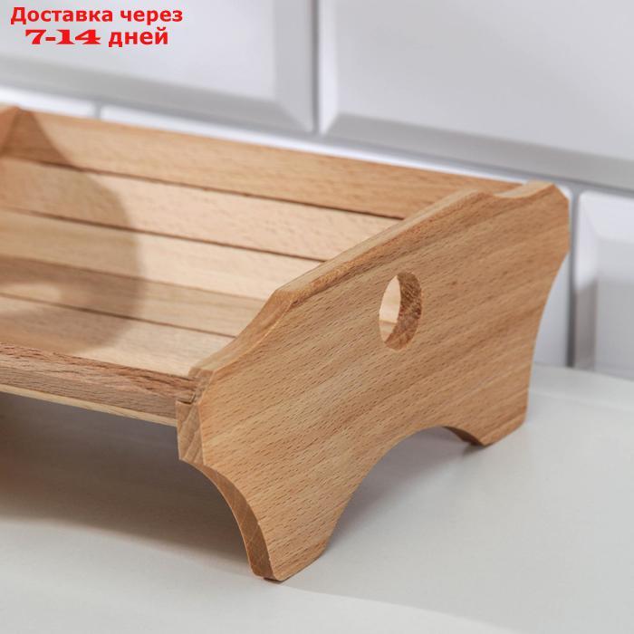 Корзинка для хлеба деревянная "Хозяюшка", бук, 18×17×7 см - фото 3 - id-p227012186