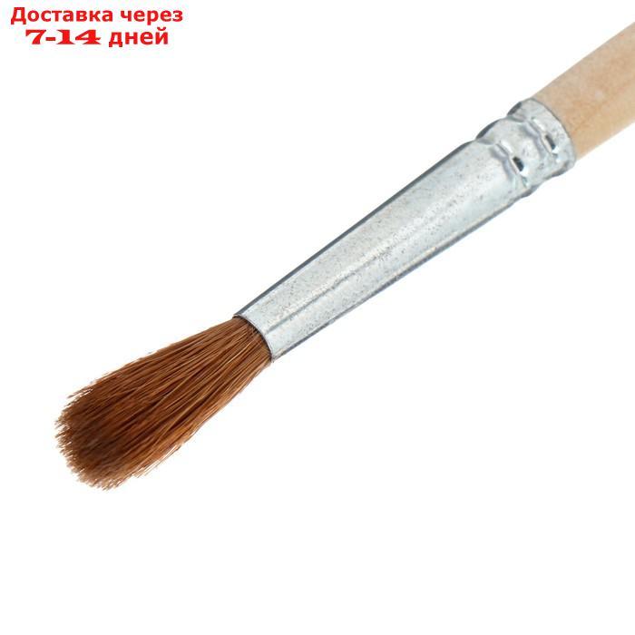 Кисть Колонок Круглая №5 (диаметр обоймы 5 мм; длина волоса 20 мм), деревянная ручка, Calligrata - фото 2 - id-p226978990