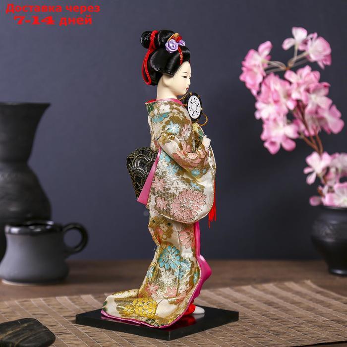 Кукла коллекционная "Гейша в шелковом кимоно с барабаном" - фото 3 - id-p226942418