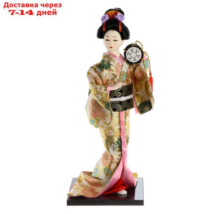 Кукла коллекционная "Гейша в шелковом кимоно с барабаном" - фото 6 - id-p226942418