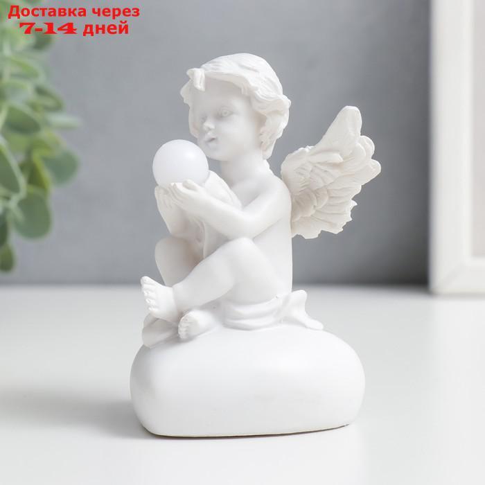 Сувенир полистоун свет "Белоснежный ангел на сердце с огоньком" 9х5,5х5,7 см - фото 5 - id-p227120363