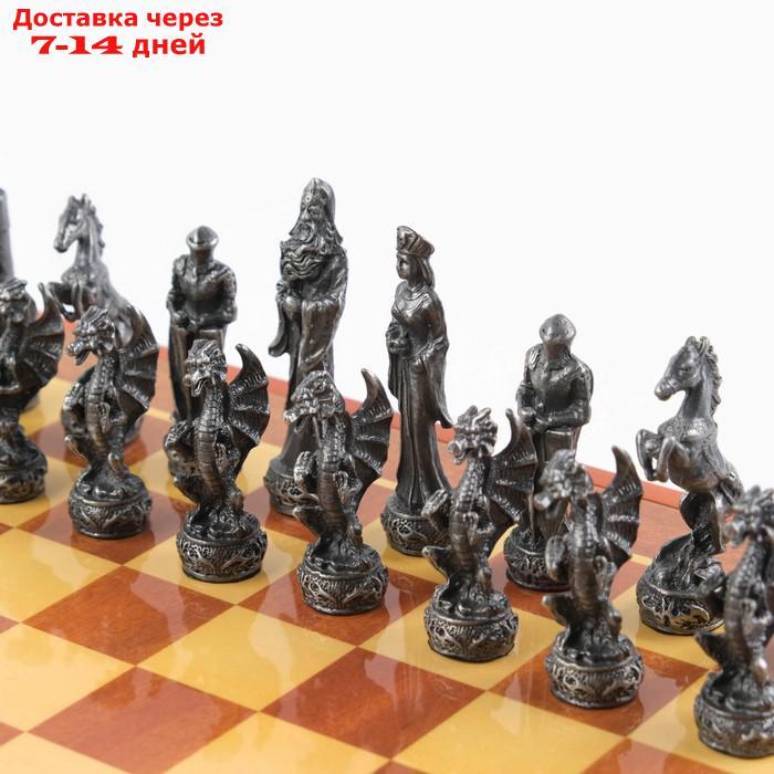 Шахматы "Средневековье" h короля=8 см, пешки=5.6 см. d=2 см, 36х36 см - фото 5 - id-p226957011