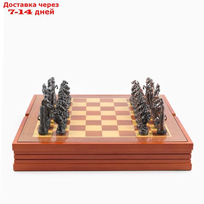 Шахматы "Средневековье" h короля=8 см, пешки=5.6 см. d=2 см, 36х36 см - фото 6 - id-p226957011