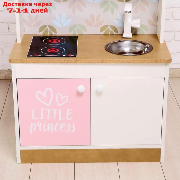 Набор игровой мебели "Детская кухня Sitstep", бело-бежевый корпус, фасады бело-розовые, фартук цветы - фото 8 - id-p226957017