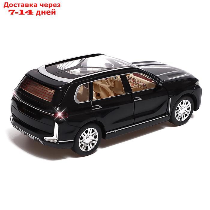 Машина металлическая BMW X7, 1:24, открываются двери, капот, багажник цвет черный - фото 3 - id-p227128842