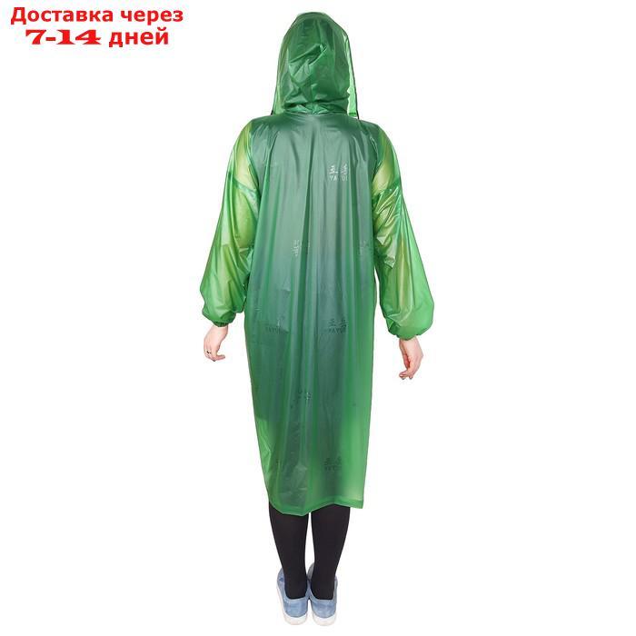 Дождевик-плащ взрослый, цвет зелёный, размер XL - фото 4 - id-p227002719