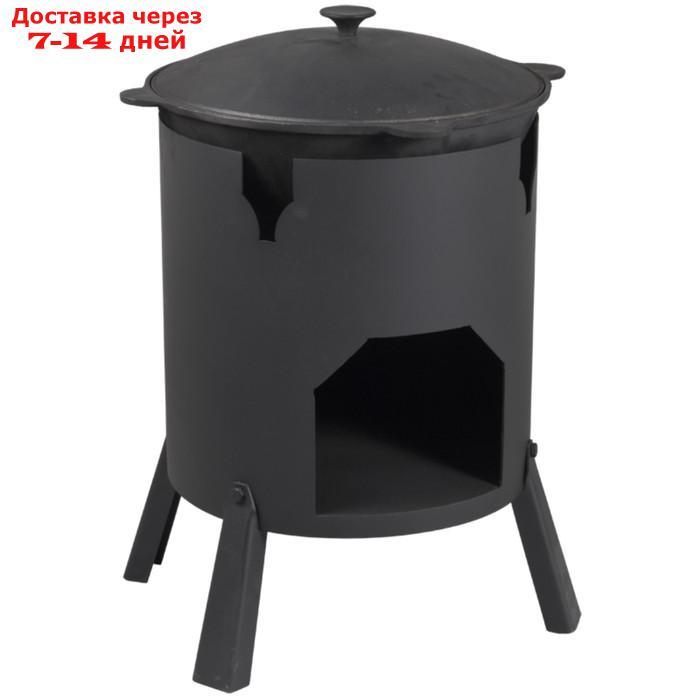 Печь под казан "Казанка-370" диаметр 37 см, для казанов 8-12 литров, 3 мм - фото 3 - id-p227002724