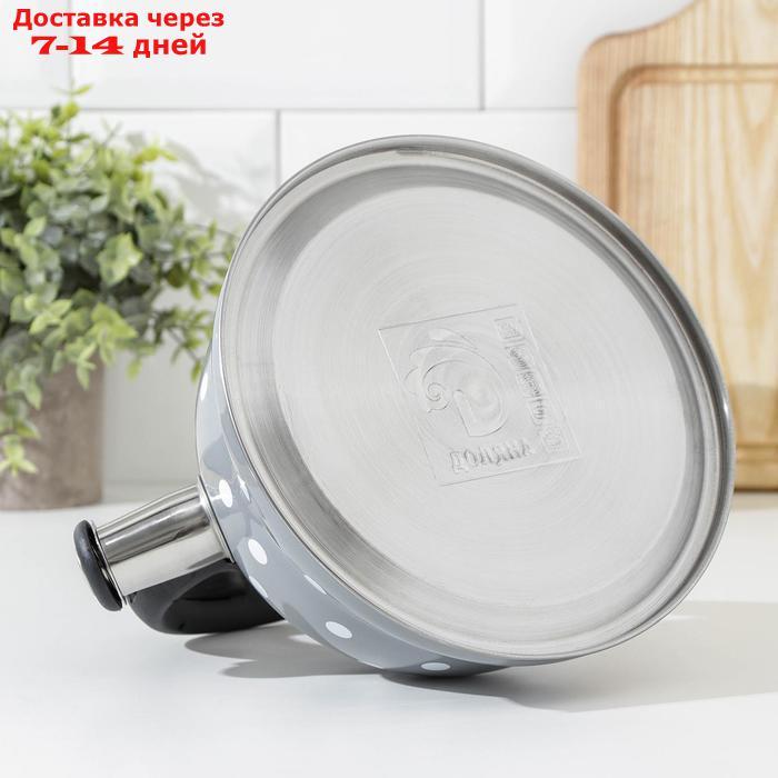 Чайник со свистком Доляна "Горошек", 2,8 л, цвет серый - фото 4 - id-p227103381