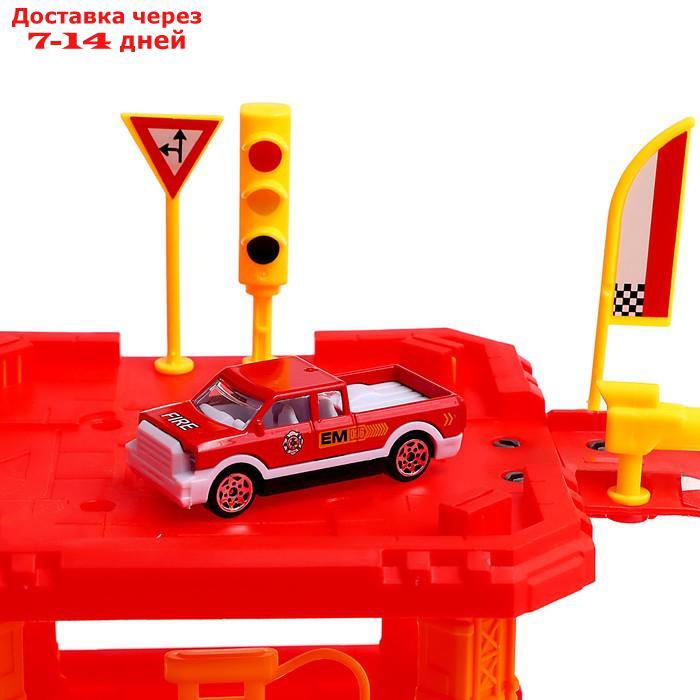 АВТОГРАД Парковка "Пожарная станция", с металлическими машинкой и вертолетом - фото 8 - id-p227115587