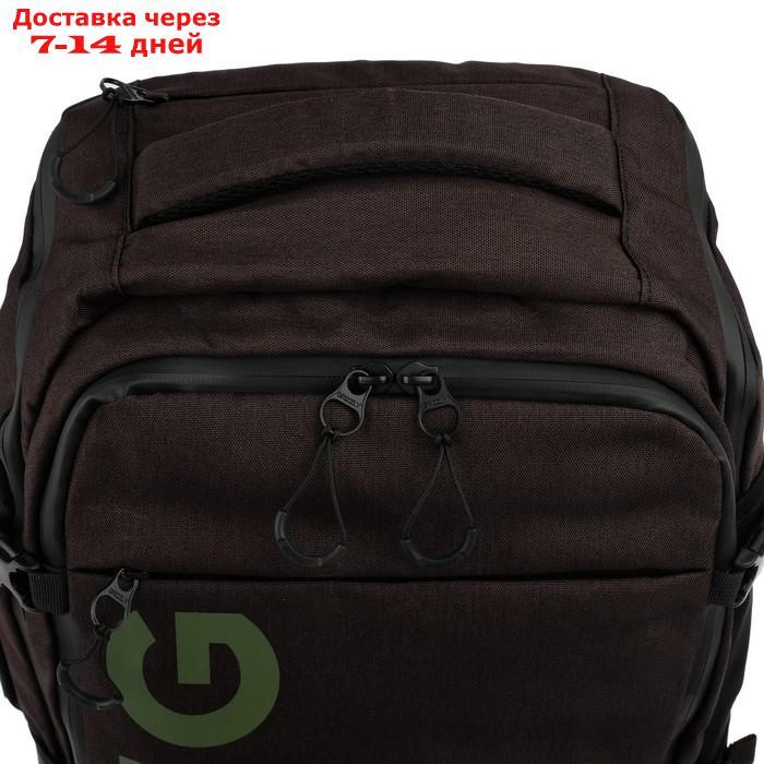 Рюкзак молодёжный с эргономичной спинкой Grizzly, 45 х 32 х 21, для мальчиков, чёрный/хаки - фото 3 - id-p226979004