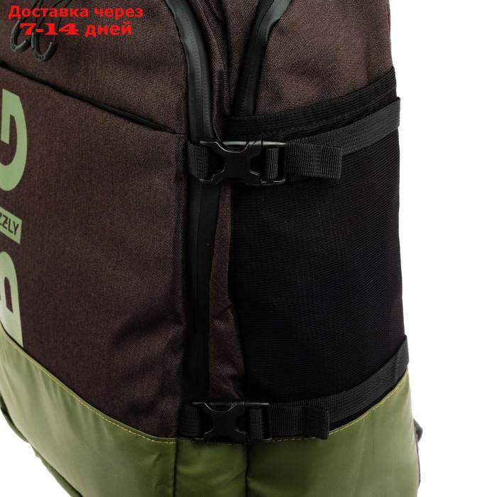 Рюкзак молодёжный с эргономичной спинкой Grizzly, 45 х 32 х 21, для мальчиков, чёрный/хаки - фото 7 - id-p226979004