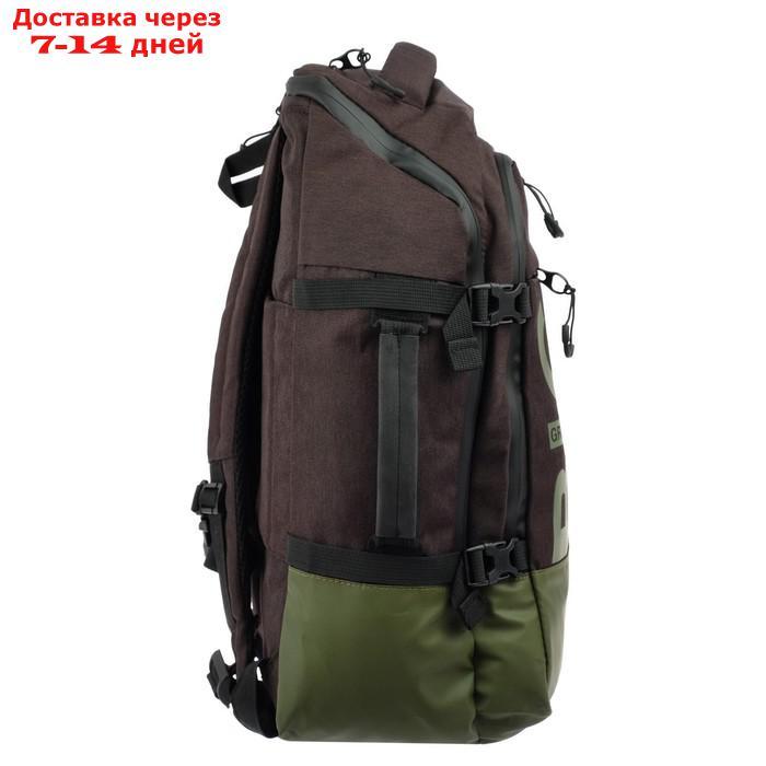 Рюкзак молодёжный с эргономичной спинкой Grizzly, 45 х 32 х 21, для мальчиков, чёрный/хаки - фото 9 - id-p226979004