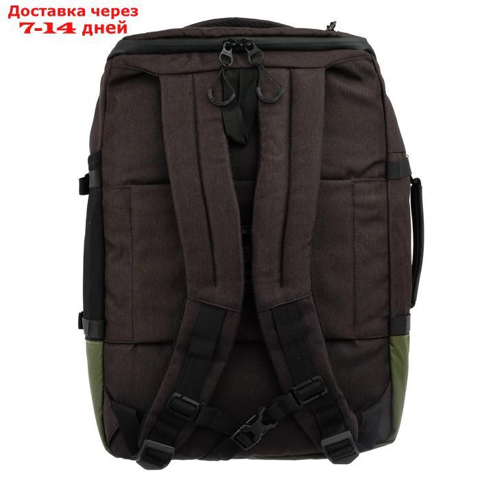 Рюкзак молодёжный с эргономичной спинкой Grizzly, 45 х 32 х 21, для мальчиков, чёрный/хаки - фото 10 - id-p226979004
