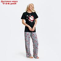 Пижама новогодняя женская (футболка и брюки) KAFTAN "Дед мороз", размер 40-42