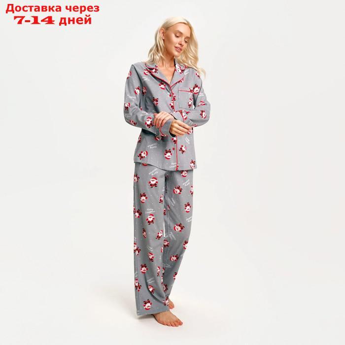 Пижама новогодняя женская (рубашка и брюки) KAFTAN "Дед мороз", размер 44-46 - фото 3 - id-p227122767