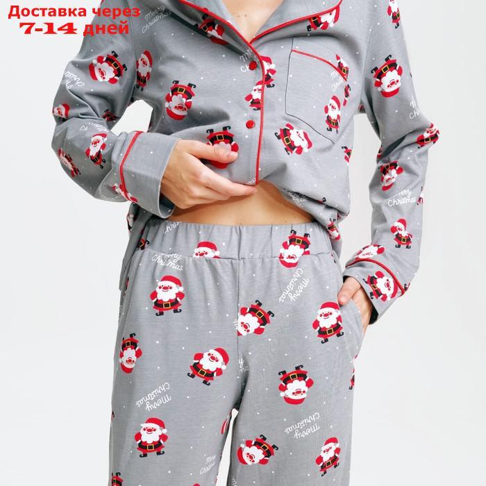 Пижама новогодняя женская (рубашка и брюки) KAFTAN "Дед мороз", размер 44-46 - фото 5 - id-p227122767
