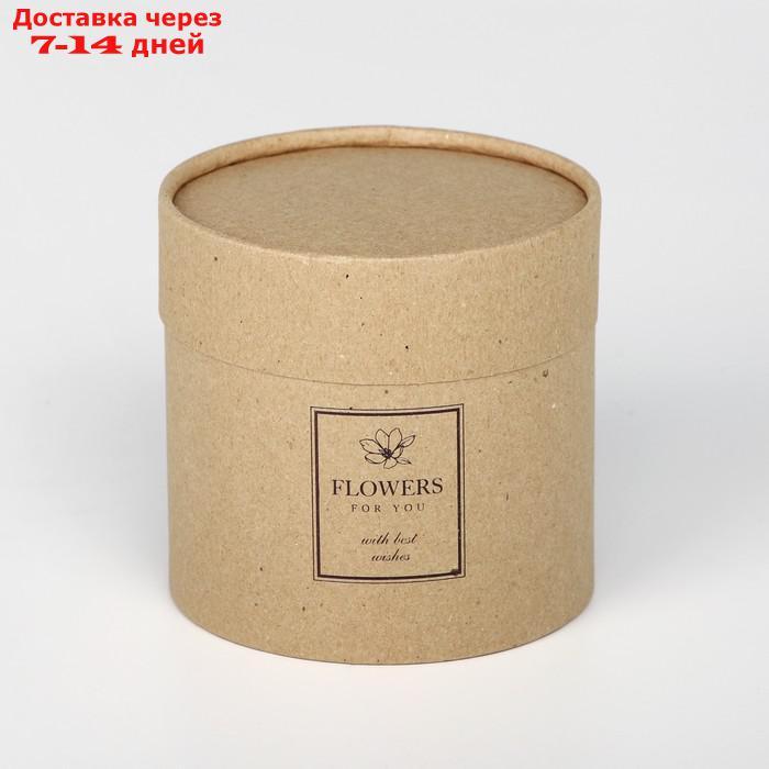 Шляпная коробка из крафта "Flowers", 12 х 12 см - фото 3 - id-p227116715