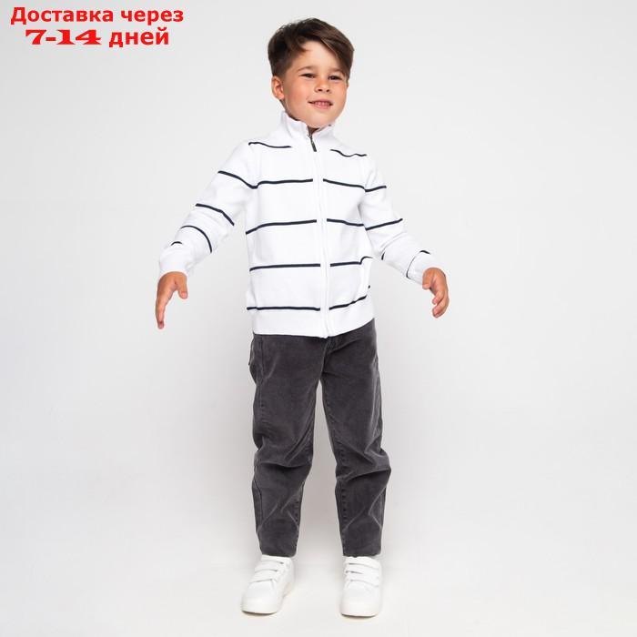 Джемпер для мальчика , цвет белый/тёмно-синий, рост 104 см (4 года) - фото 4 - id-p227123894