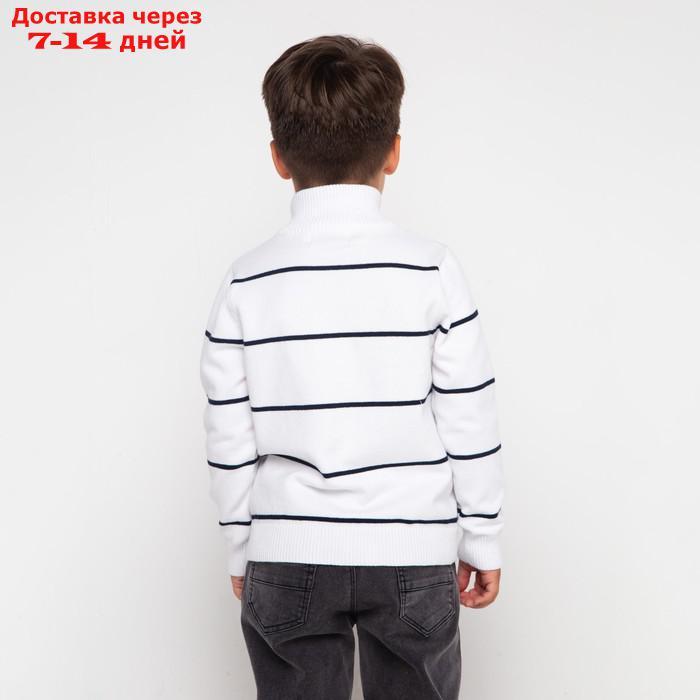 Джемпер для мальчика , цвет белый/тёмно-синий, рост 104 см (4 года) - фото 5 - id-p227123894