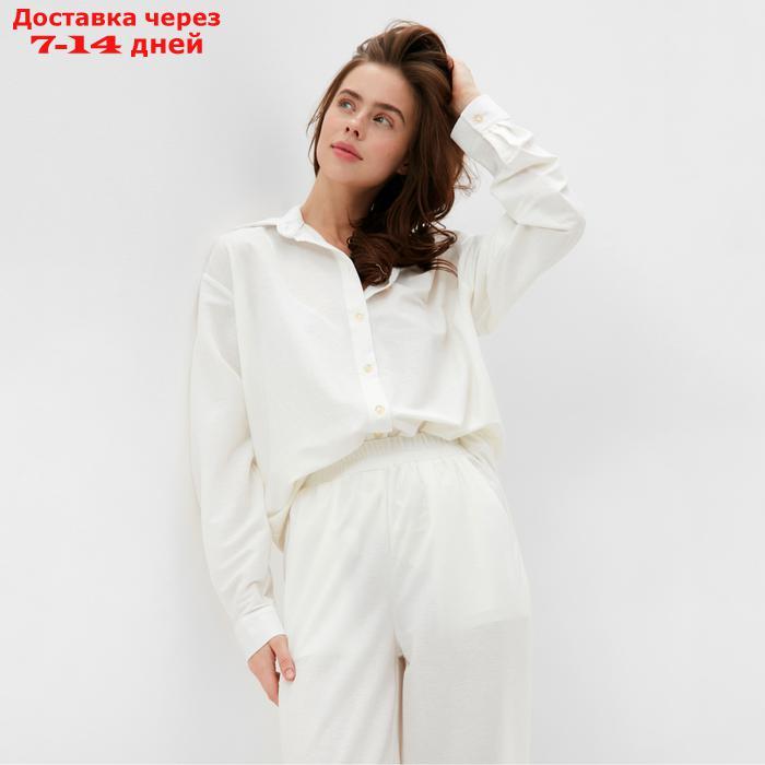 Пижама женская (сорочка, брюки) MINAKU: Home collection цвет белый, р-р 46 - фото 3 - id-p227119083