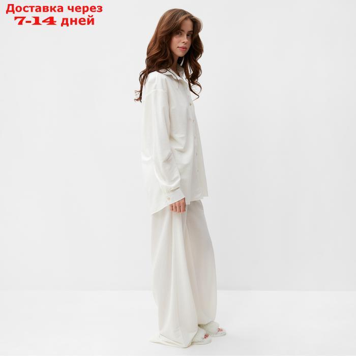 Пижама женская (сорочка, брюки) MINAKU: Home collection цвет белый, р-р 46 - фото 5 - id-p227119083