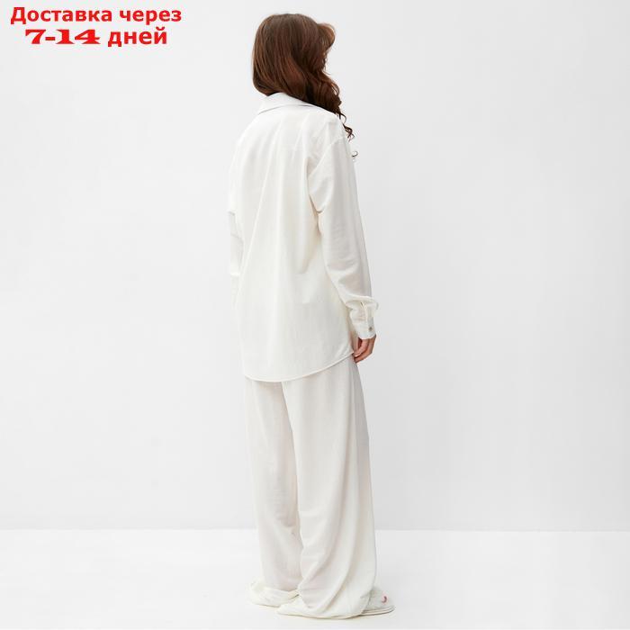 Пижама женская (сорочка, брюки) MINAKU: Home collection цвет белый, р-р 46 - фото 6 - id-p227119083