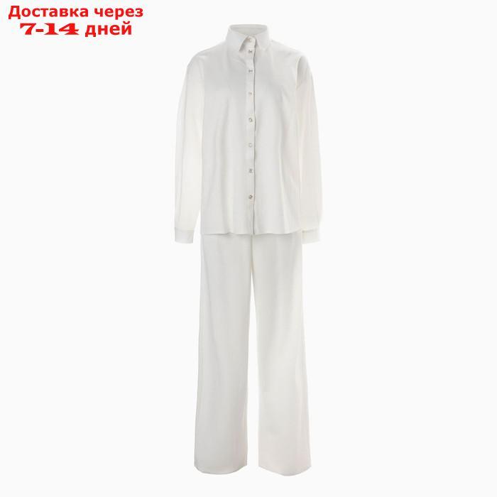 Пижама женская (сорочка, брюки) MINAKU: Home collection цвет белый, р-р 46 - фото 9 - id-p227119083