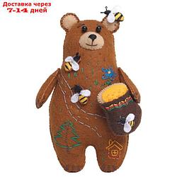 Набор для создания игрушки из фетра+ раскраска"Медовый Мишка"  ПХИ-1701