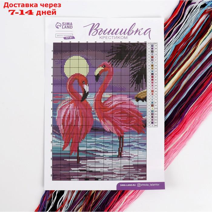 Вышивка крестиком "Фламинго", 30*20 см - фото 2 - id-p227114482