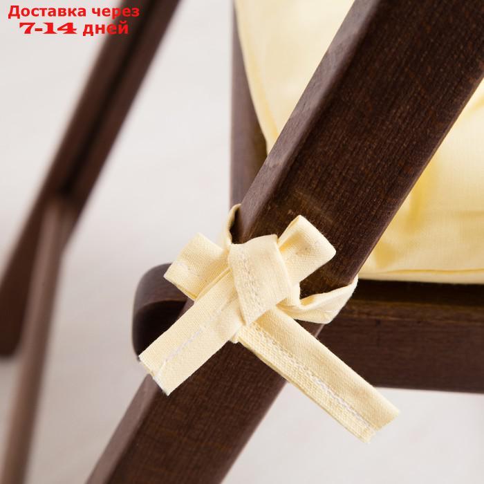 Набор подушек для стула 35х35см 2шт, цв. желтый, бязь, холлофайбер - фото 3 - id-p227104983