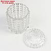 Шкатулка стекло цилиндр "Пузырьки и купол" прозрачный 16х8,5х8,5 см, фото 3