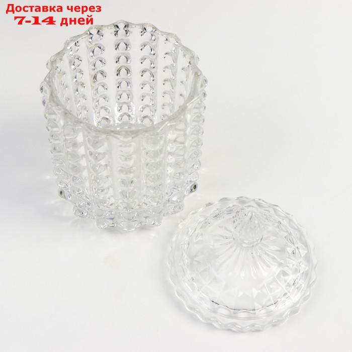 Шкатулка стекло цилиндр "Пузырьки и купол" прозрачный 16х8,5х8,5 см - фото 3 - id-p227107166