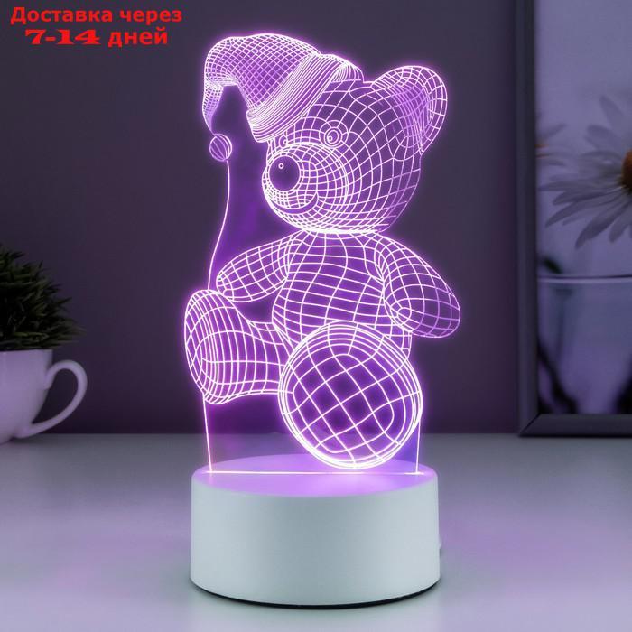 Светильник "Мишка в шапке" LED RGB от сети - фото 1 - id-p226957034