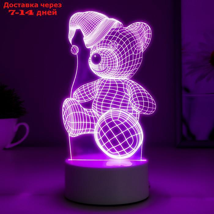 Светильник "Мишка в шапке" LED RGB от сети - фото 4 - id-p226957034