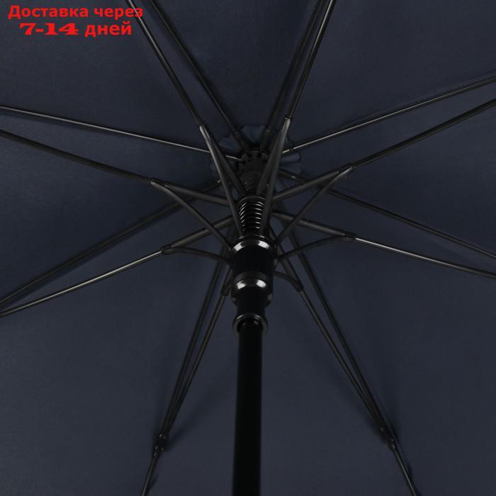 Зонт - трость полуавтоматический "Однотонный", 8 спиц, R = 56 см, цвет тёмно-синий, 1931 - фото 3 - id-p227120389