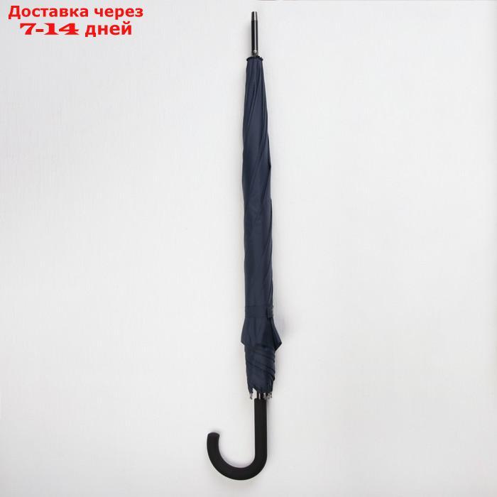 Зонт - трость полуавтоматический "Однотонный", 8 спиц, R = 56 см, цвет тёмно-синий, 1931 - фото 5 - id-p227120389