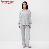 Пижама женская (рубашка и брюки) KAFTAN "Basic" размер 40-42, цвет серо-голубой