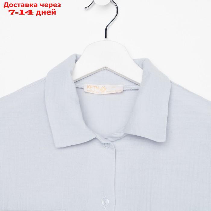 Пижама женская (рубашка и брюки) KAFTAN "Basic" размер 40-42, цвет серо-голубой - фото 8 - id-p227119100