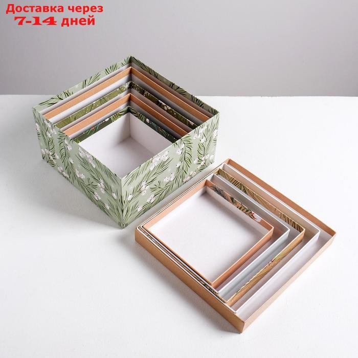 Набор подарочных коробок 5 в 1 "Зимний", 14 × 14 × 8 - 22 × 22 × 12 см - фото 2 - id-p227094733