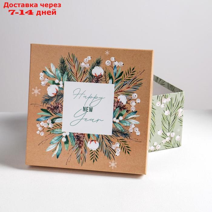 Набор подарочных коробок 5 в 1 "Зимний", 14 × 14 × 8 - 22 × 22 × 12 см - фото 4 - id-p227094733