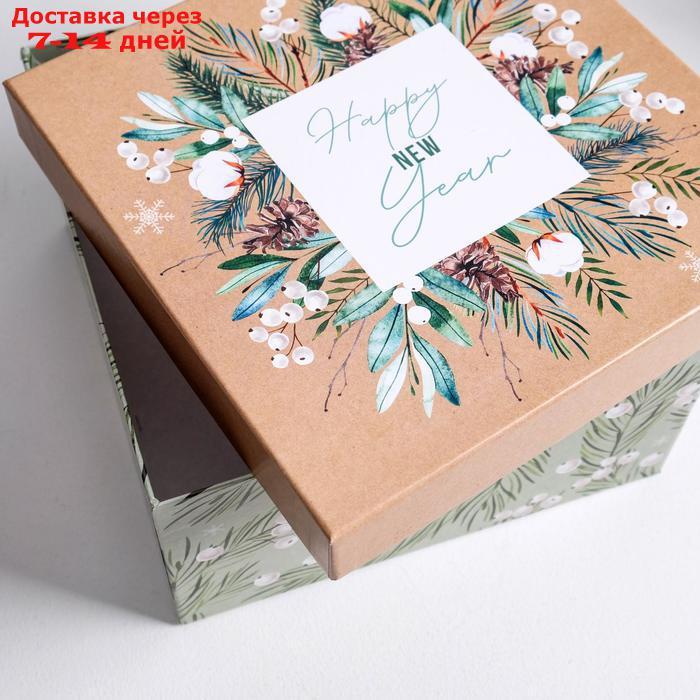Набор подарочных коробок 5 в 1 "Зимний", 14 × 14 × 8 - 22 × 22 × 12 см - фото 6 - id-p227094733