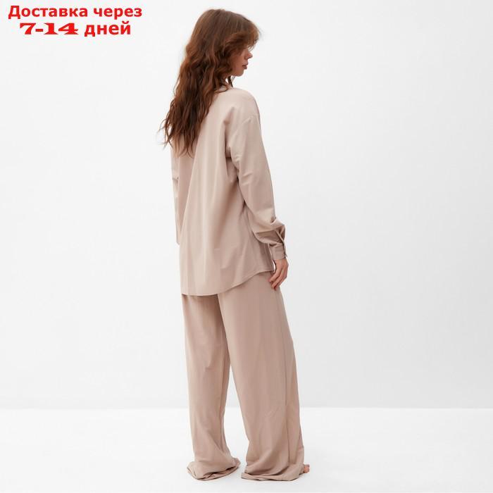 Пижама женская (сорочка, брюки) MINAKU: Home collection цвет бежевый, р-р 50 - фото 7 - id-p227119111