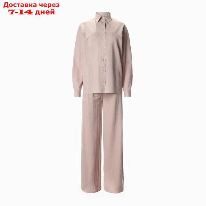 Пижама женская (сорочка, брюки) MINAKU: Home collection цвет бежевый, р-р 50 - фото 8 - id-p227119111