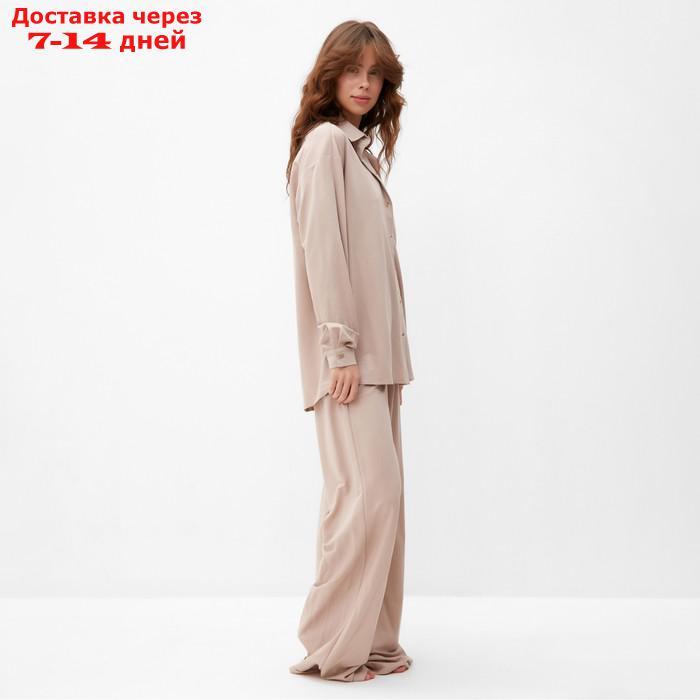 Костюм женский (сорочка, брюки) MINAKU: Home collection цвет бежевый, р-р 42 - фото 6 - id-p227119114