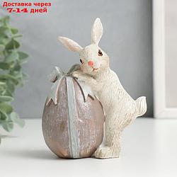 Сувенир полистоун "Кролик с яичком с бантом" 11х5,5х8,5 см