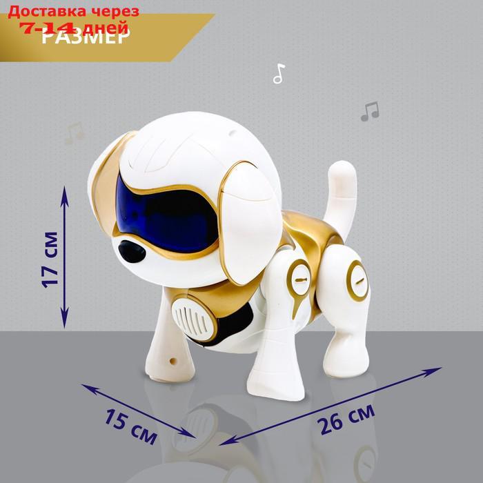 Собака-робот интерактивная "Чаппи", звуковые и световые эффекты, ходит цвет золотой - фото 2 - id-p227116747