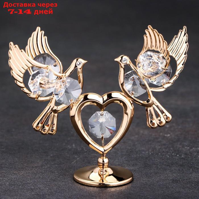 Сувенир "Голуби на сердце", с кристаллами - фото 2 - id-p227121649