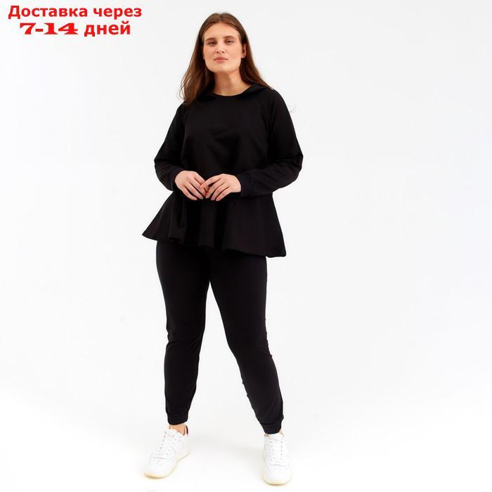 Комплект женский (толстовка, брюки) MINAKU: Home comfort цвет чёрный, р-р 54 - фото 1 - id-p227119115
