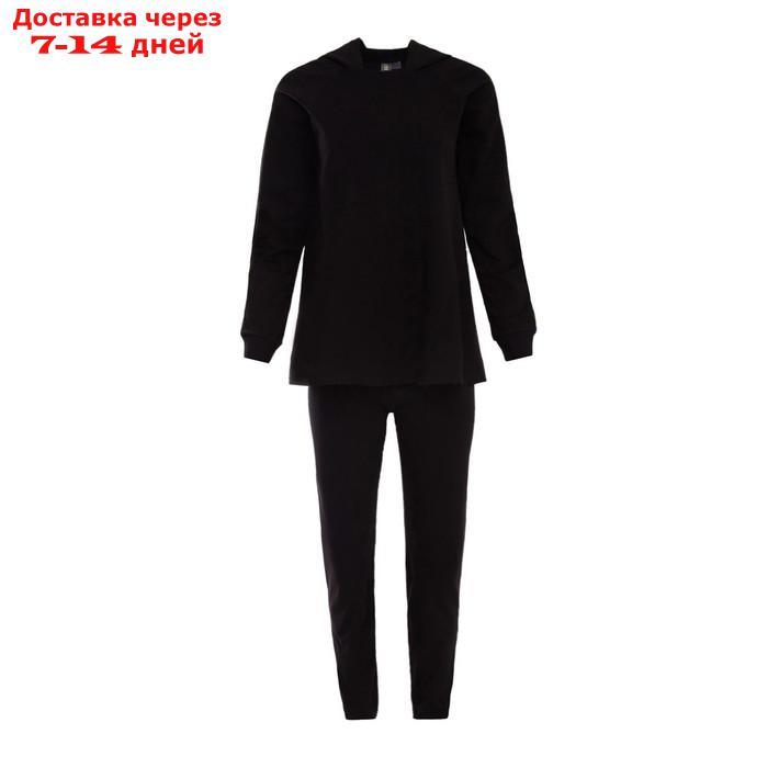 Комплект женский (толстовка, брюки) MINAKU: Home comfort цвет чёрный, р-р 54 - фото 2 - id-p227119115
