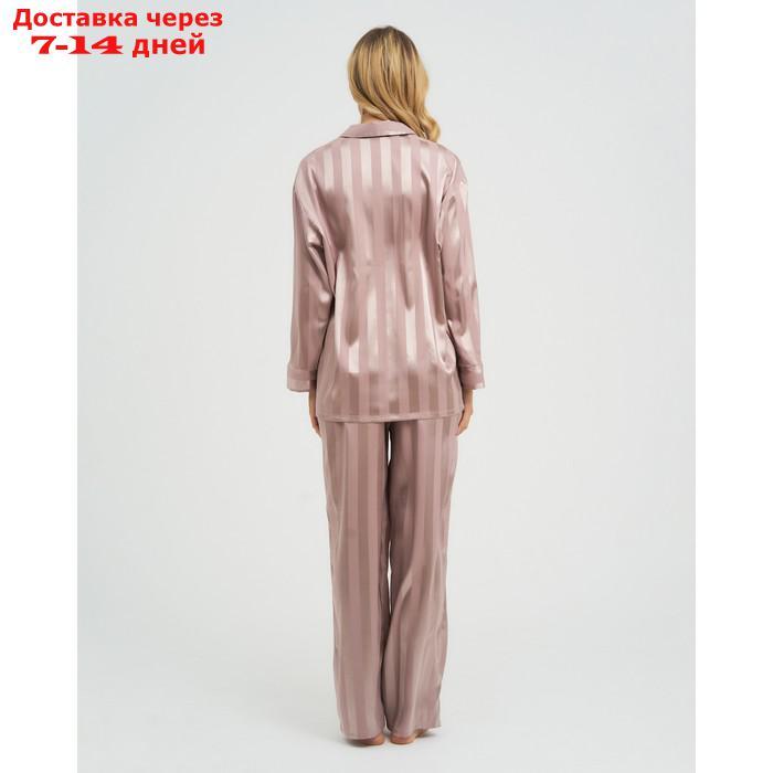 Пижама женская (рубашка, брюки) KAFTAN "Полоска", кофейный, р.40-42 - фото 4 - id-p227119116